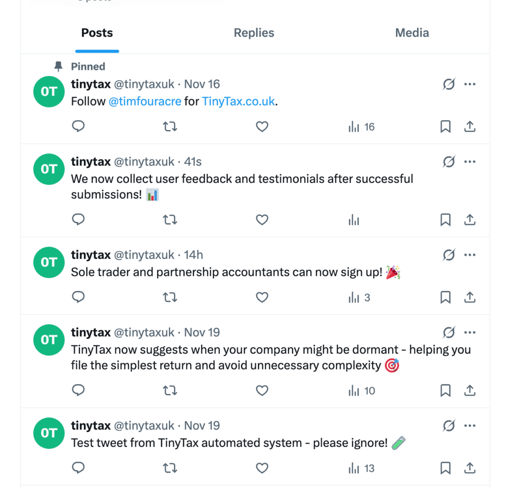 TinyTax automated tweets from the @tinytaxuk account